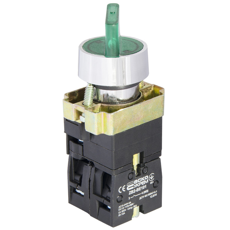 XB2-BK2365 Кнопка зелена поворотна 2-х позиційна з підсвічуванням