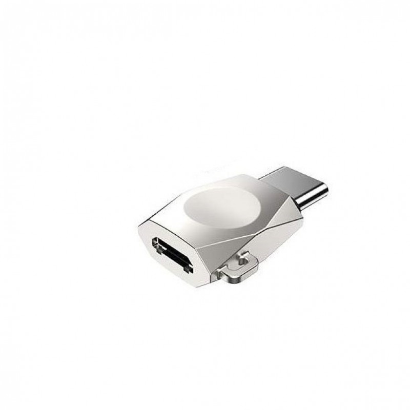 Перехідник HOCO UA8 MicroUSB to Type-C Adapter Silver-Nickel