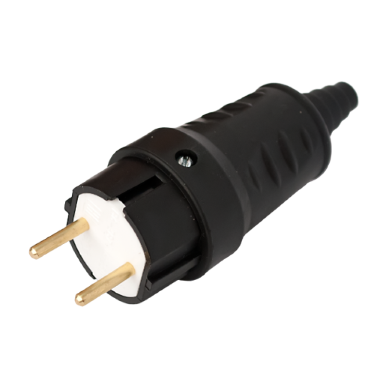 Вилка штепсельна без заземлення чорна 250В 6А IP20 Bylectrica В6-387