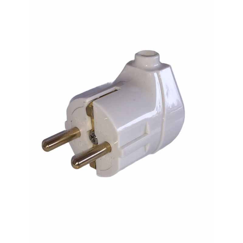 Вилка штепсельна із заземленням 250В 16А СВ-В біла (латунь) ВШ16 014