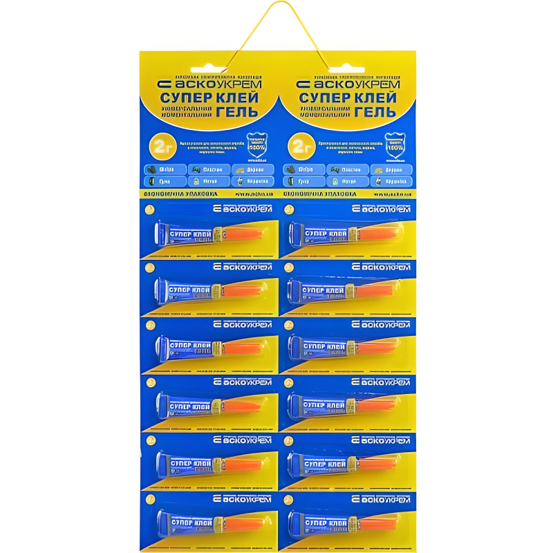 Супер Клей Гель (лист) 2шт*6шт - 2г /12шт.