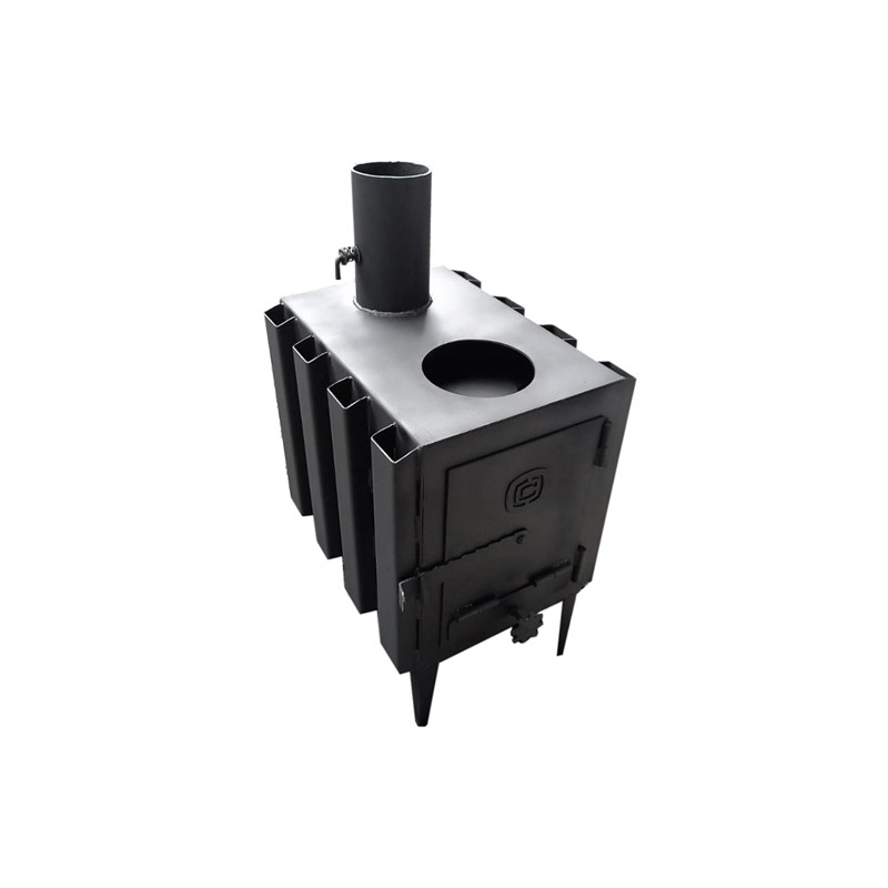 Пічка-буржуйка з радіатором та варильною поверхнею 8 кВт, 450 х 370 х 560мм Хозтовары (СИЛА - Кемп)