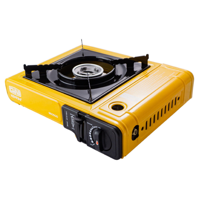 Портативная газовая плита Сушеф одноконфорочная c пьезоподжигом и переходником (СИЛА)