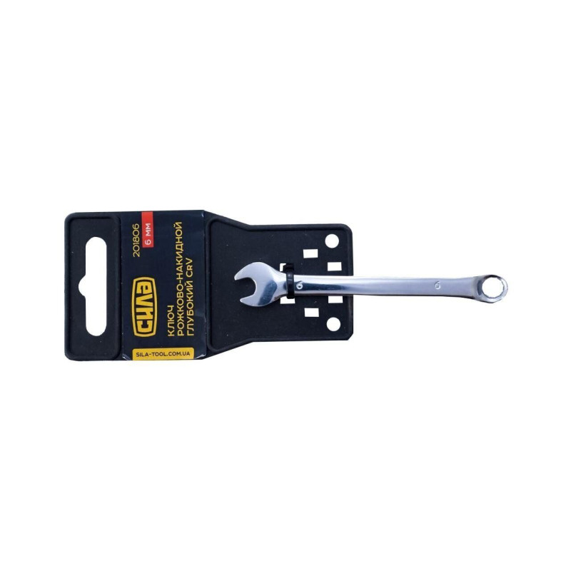 Ключ рожково-накидний глибокий CrV 6мм