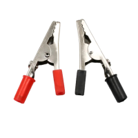 Затиск для клем 5А хром (ЧЕРВОНИЙ + ЧОРНИЙ)