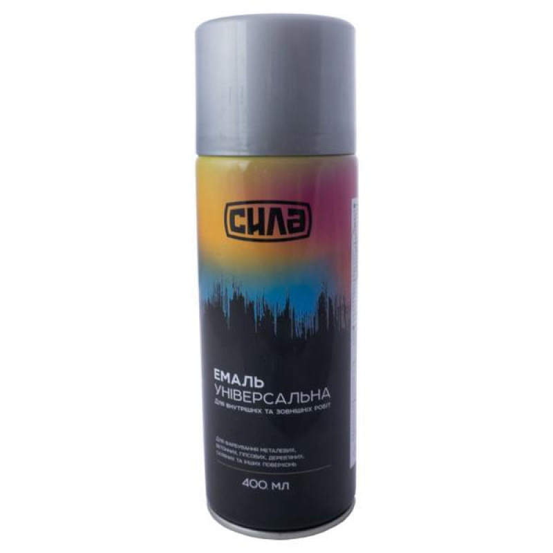 Емаль універсальна RAL 9006 срібляста глянцева 400 мл СИЛА