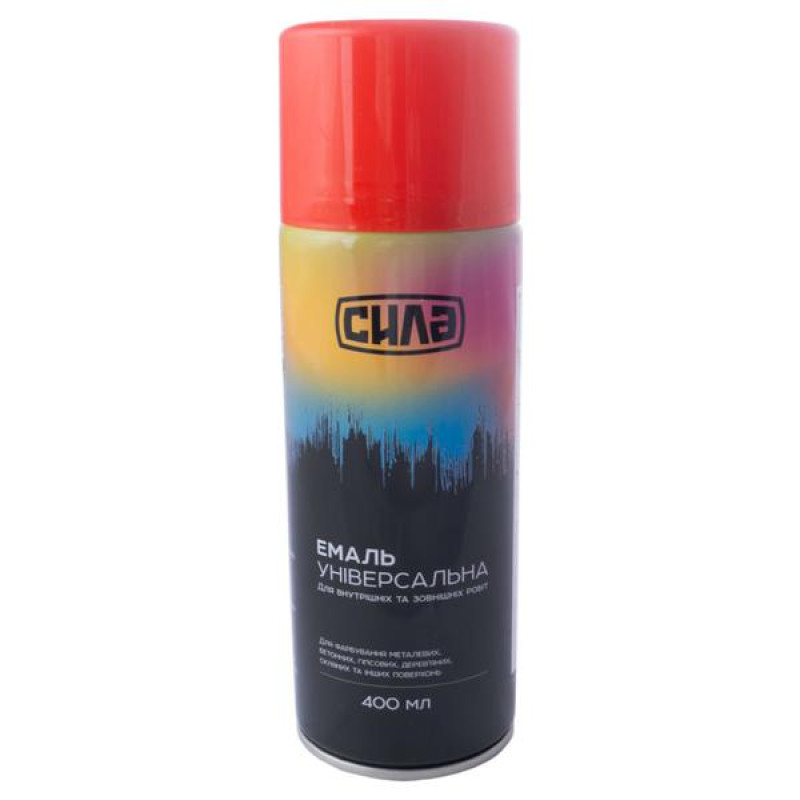 Емаль універсальна RAL 3020 червона глянцева 400 мл СИЛА