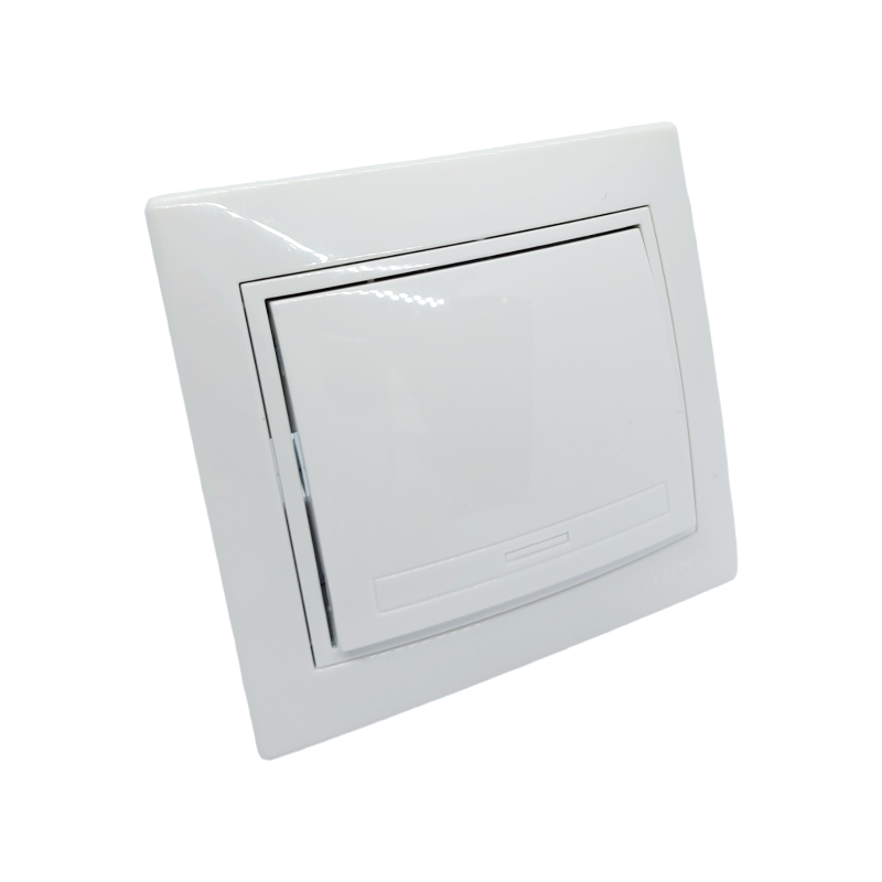 MIRA Вимикач білий з білою вставкою (1/10шт/120шт)