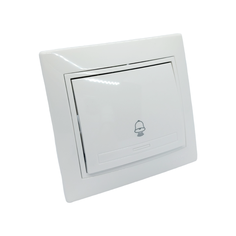 MIRA Кнопка дзвінка біла з білою вставкою (1/10шт/120шт)