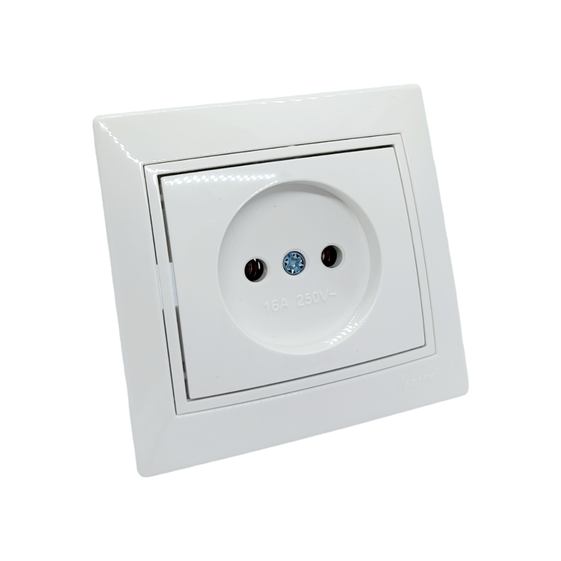 MIRA Розетка без заземлення ПБТ біла з білою вставкою (1/10шт/120шт)