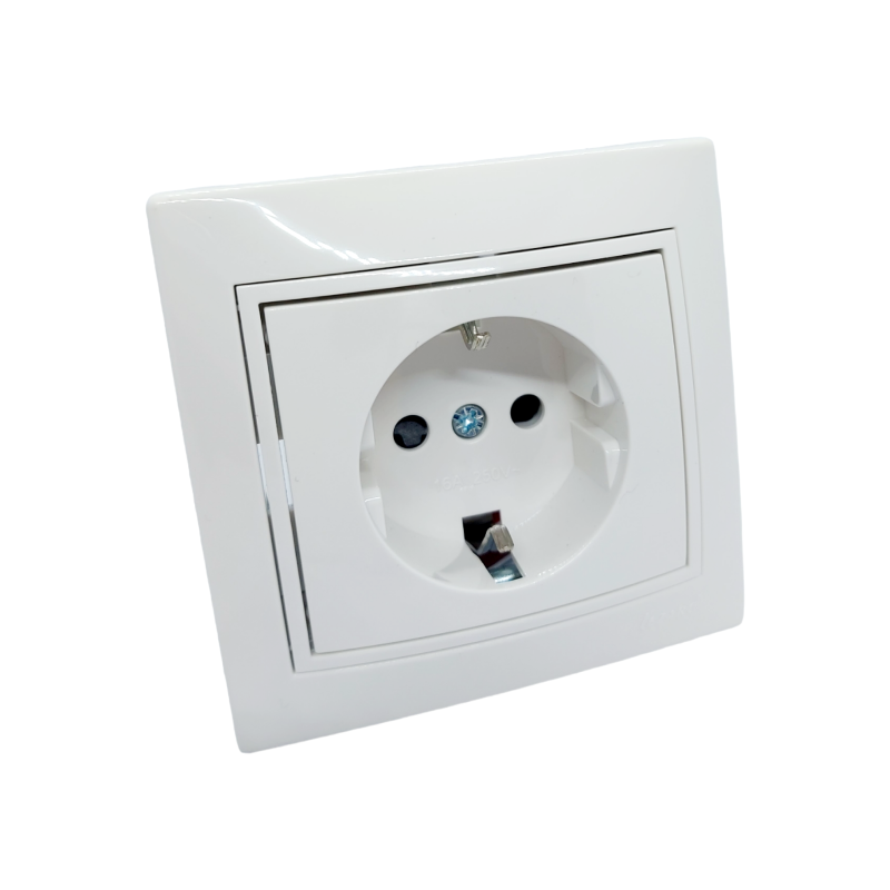 MIRA Розетка з захистом від дітей біла з білою вставкою (1/10шт/120шт)