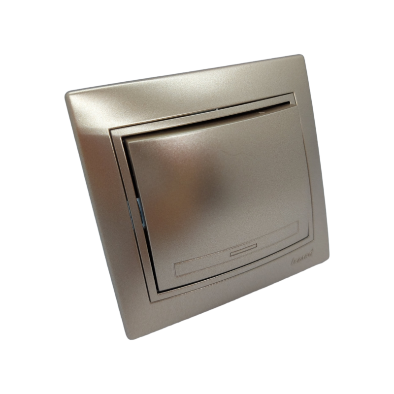 MIRA Вимикач світло-коричневий перламутр зі вставкою (1/10шт/120шт)