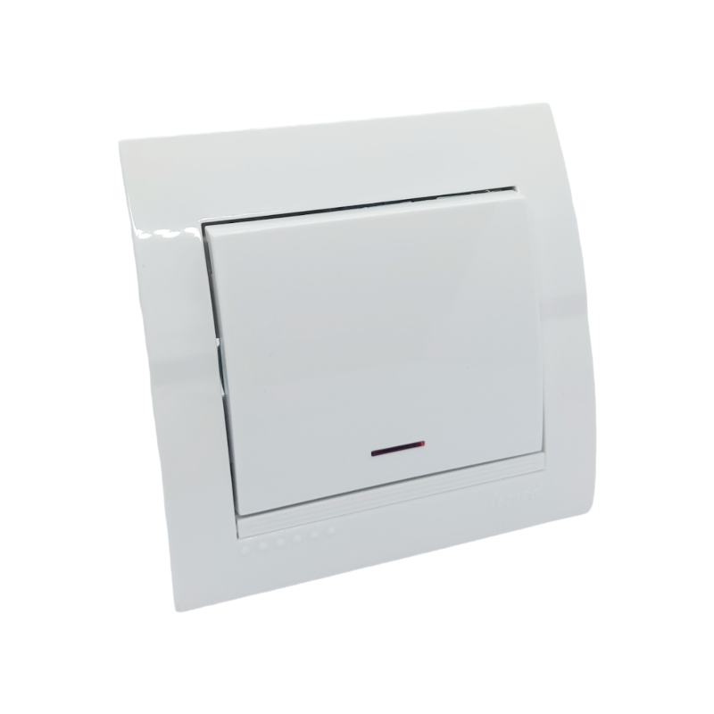 DERIY Вимикач з підсвіткою білий (1/10шт/120шт)