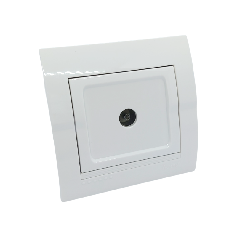 DERIY Розетка ТВ прохідна біла (1/10шт/120шт)