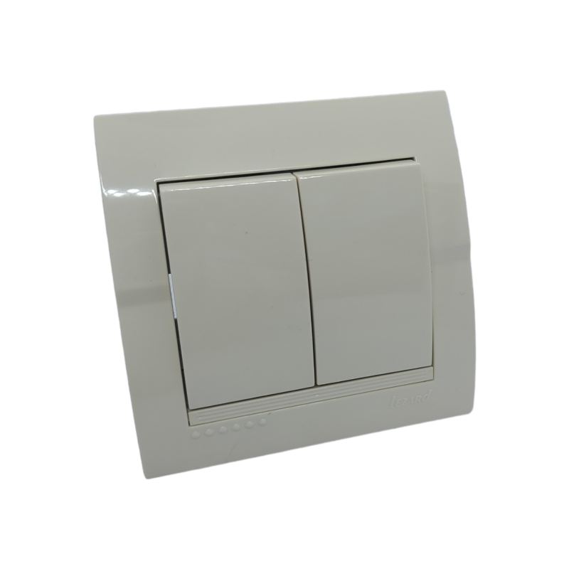 DERIY Вимикач подвійний  крем (1/10шт/120шт)