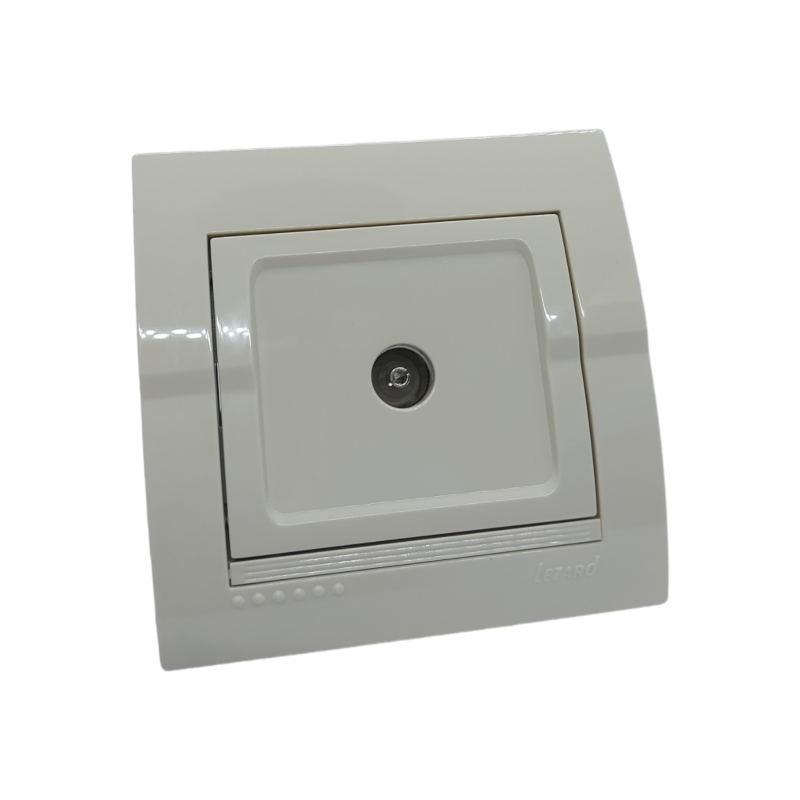 DERIY Розетка ТВ прохідна  крем (1/10шт/120шт)