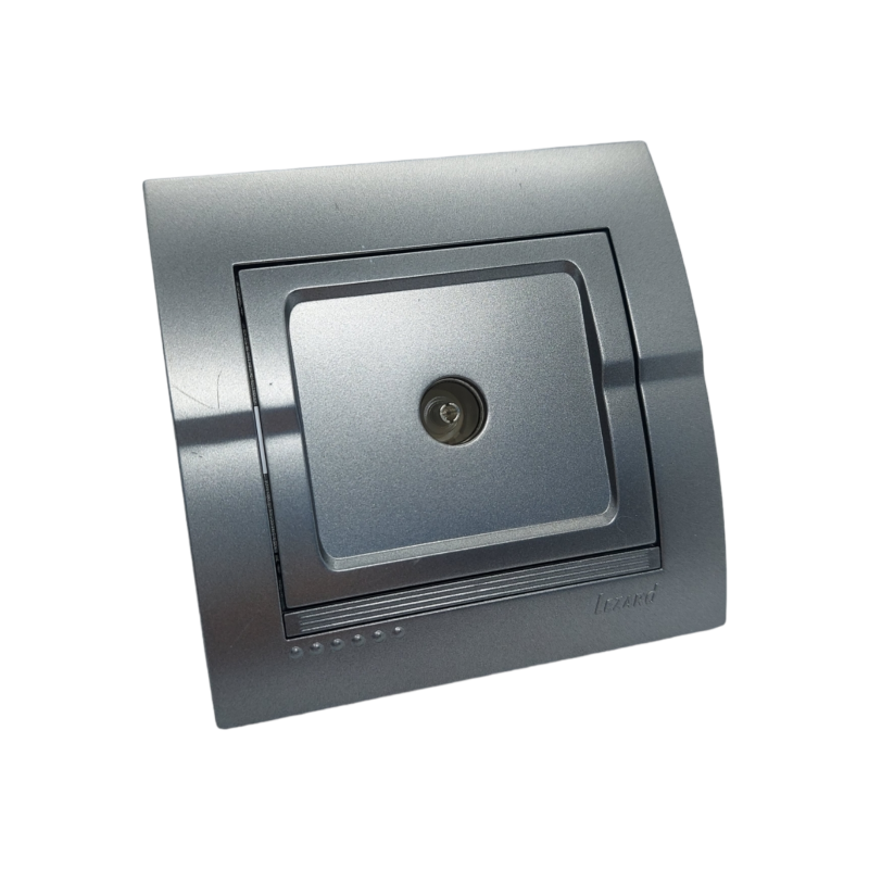 DERIY Розетка ТВ прохідна темно-сірий металік (1/10шт/120шт)