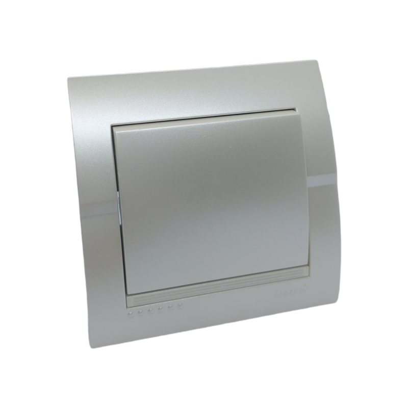 DERIY Вимикач перлинно-білий металік (1/10шт/120шт)