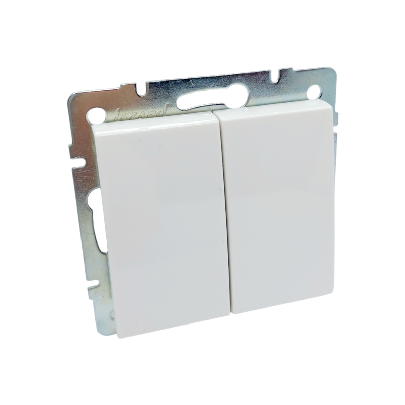 RAIN Вимикач подвійний білий (1/10шт/120шт)