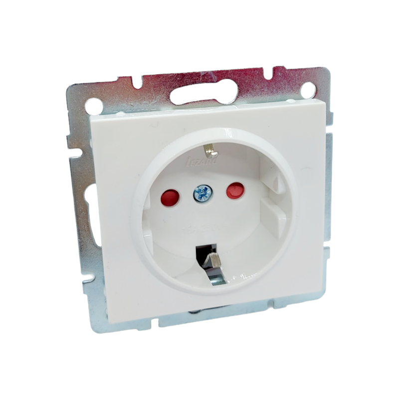 RAIN Розетка з захистом від дітей  ПБТ біла  (1/10шт/120шт)