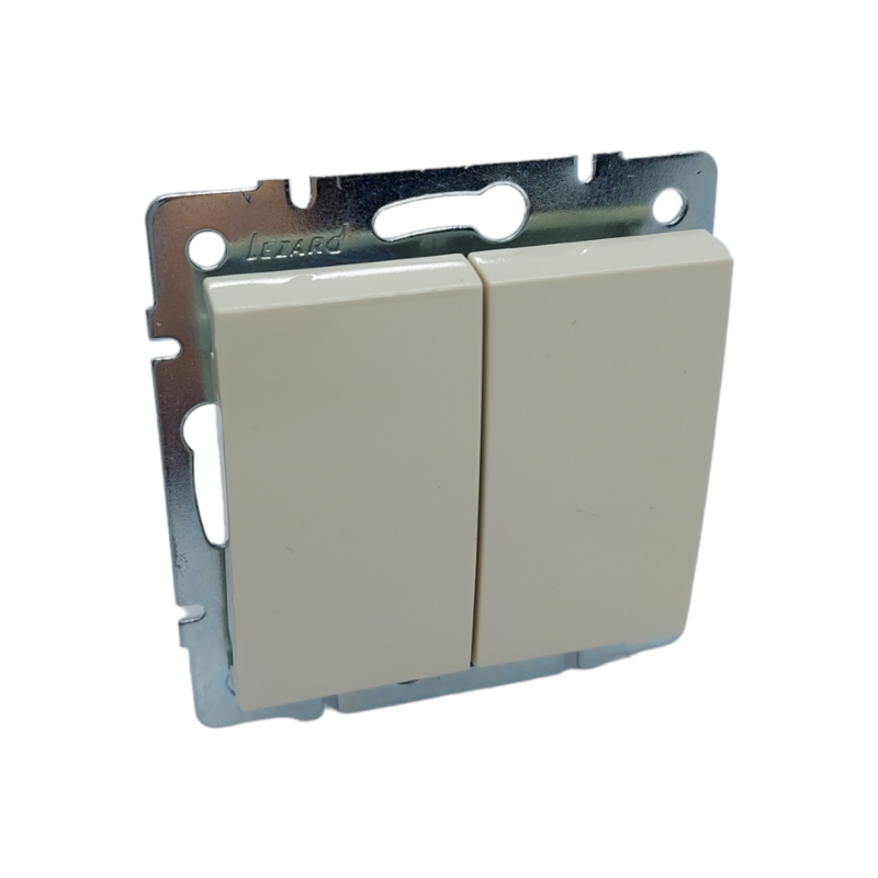 RAIN Вимикач подвійний крем (1/10/120 шт)