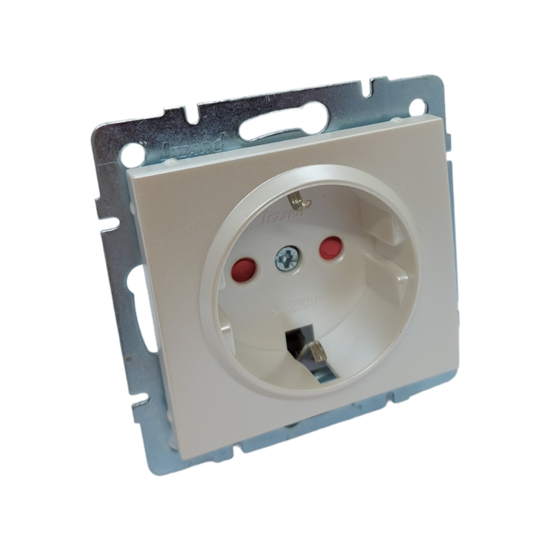 RAIN Розетка з захистом від дітей  ПБТ перлинно-білий перламутр  (1/10шт/120шт)