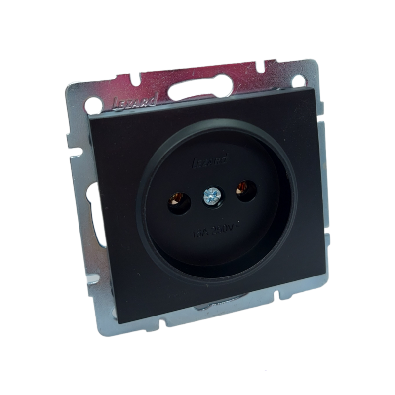 RAIN Розетка без заземлення ПБТ антрацит (1/10шт/120шт)