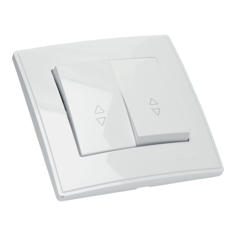 LESYA Вимикач прохідний подвійний біла (1/10шт/120шт)