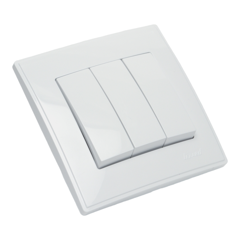 LESYA Вимикач потрійний біла (1/10шт/120шт)