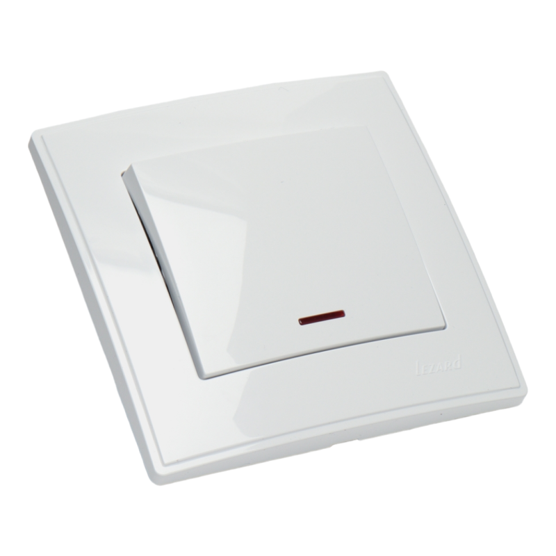 LESYA Вимикач з підсвіткою білий (1/10шт/120шт)