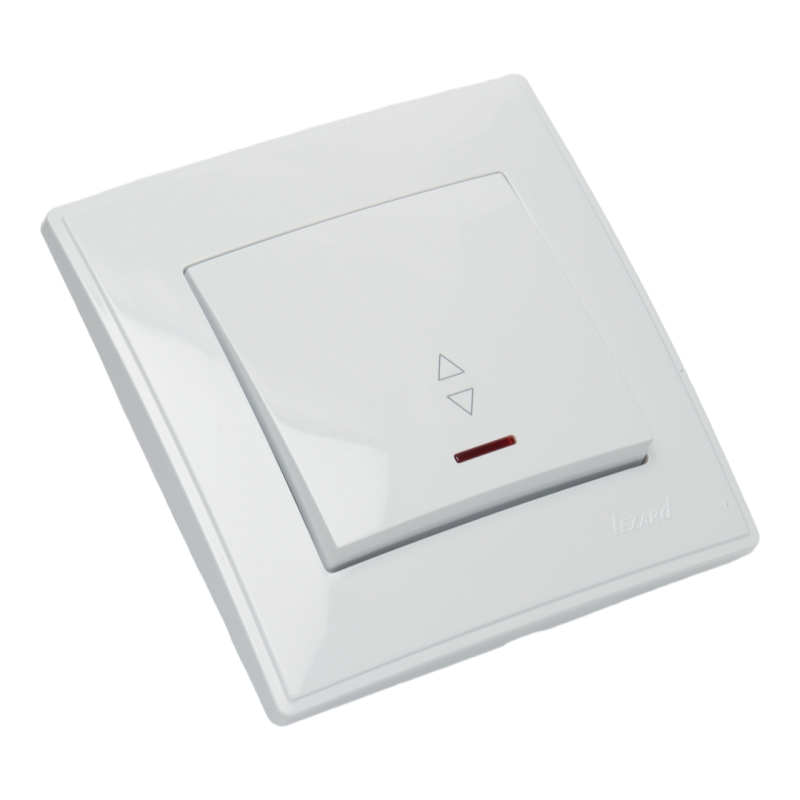 LESYA Вимикач прохідний з підсвіткою біла (1/10шт/120шт)