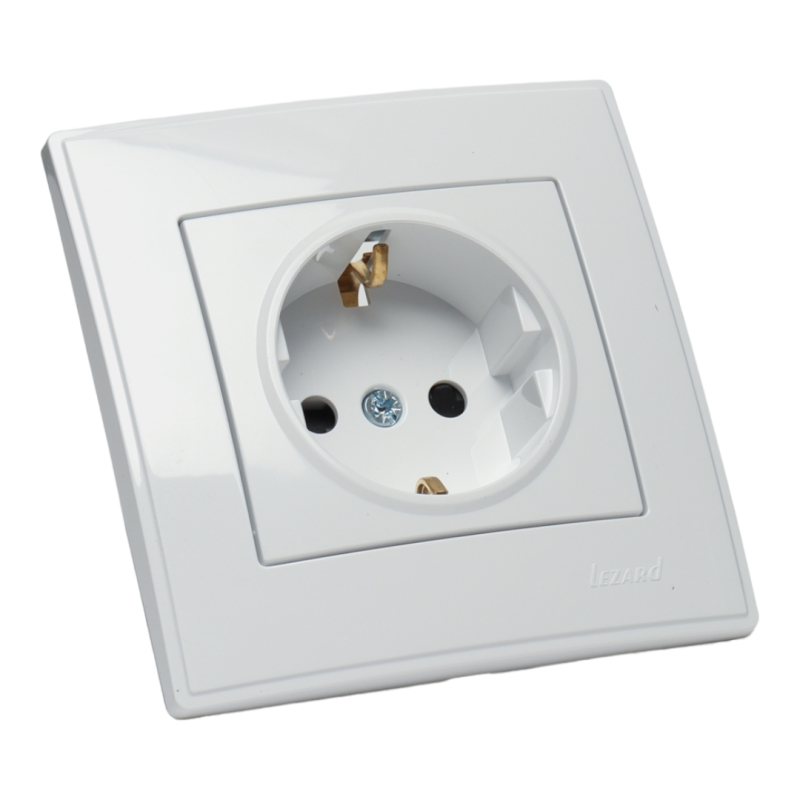 LESYA Розетка з захистом від дітей біла (1/10шт/120шт)