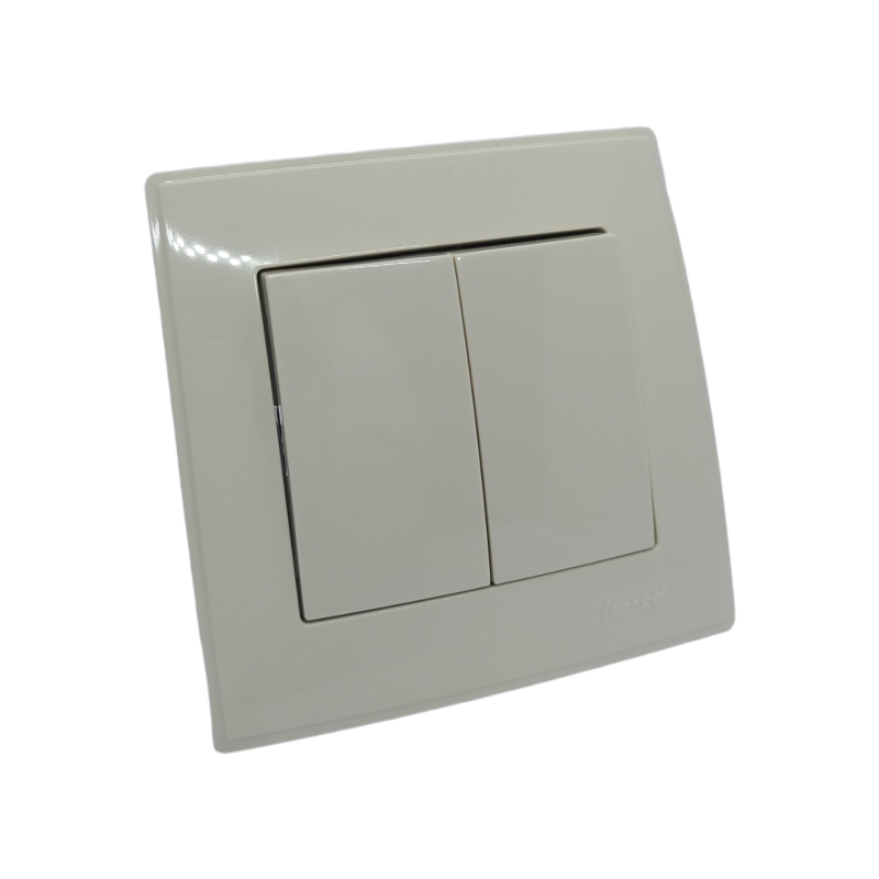 LESYA Вимикач подвійний  крем (1/10шт/120шт)