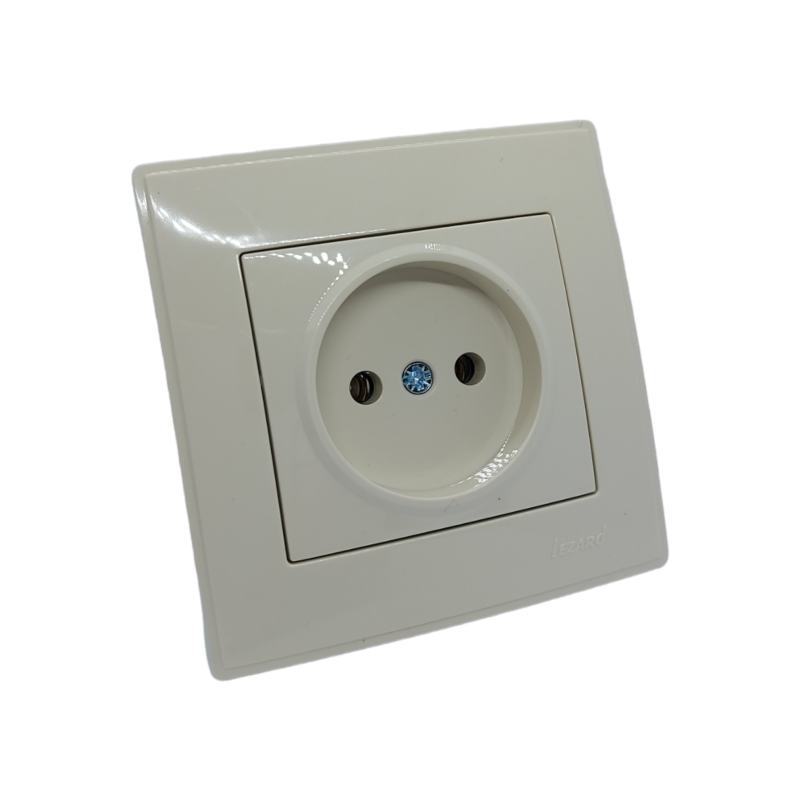 LESYA Розетка без заземлення крем (1/10шт/120шт)