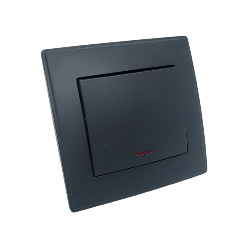 LESYA Вимикач з підсвіткою антрацит (1/10шт/120шт)