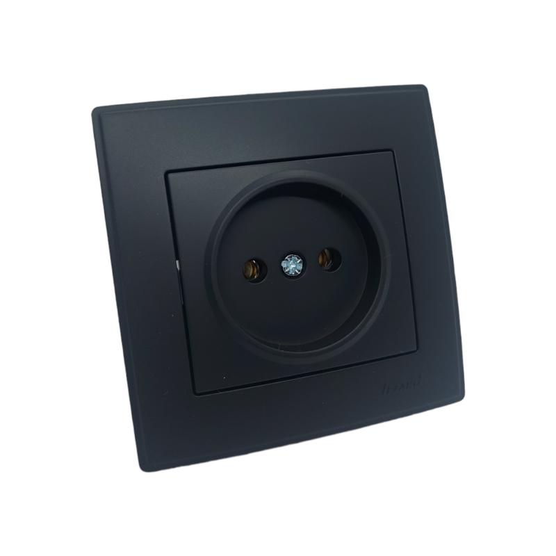 LESYA Розетка без заземлення антрацит (1/10шт/120шт)