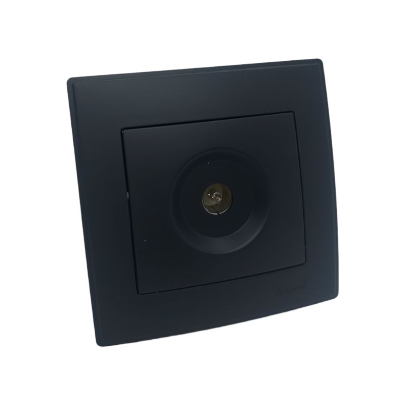 LESYA Розетка ТВ прохідна антрацит (1/10шт/120шт)