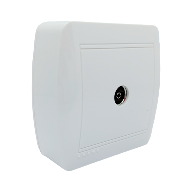 DEMET Розетка ТВ прохідна біла (1/10шт/120шт)