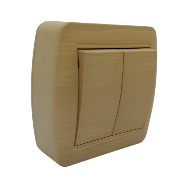 DEMET Вимикач подвійний Клен (1/10шт/120шт)