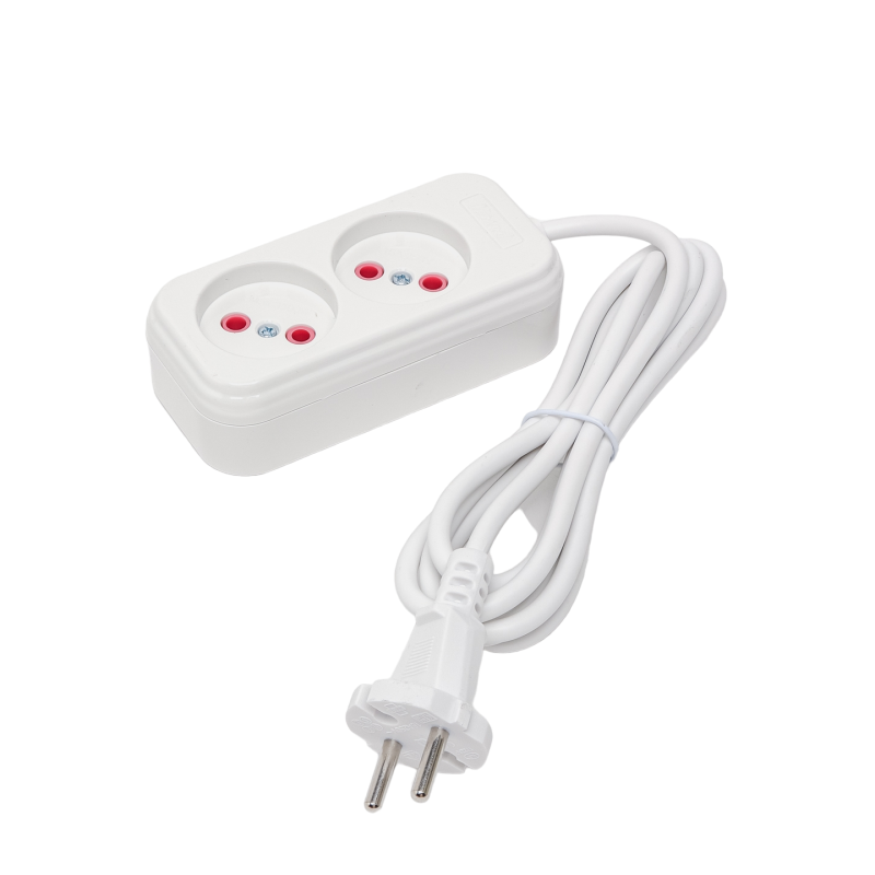 LILA Подовжувач без заземлення 2 входи 2 метри (1/12 шт.)