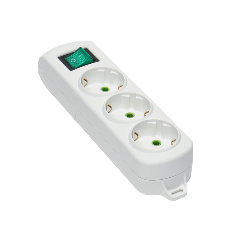 LETITIA Колодка із заземленням 3 входи з вимикачем (1шт / 36шт)