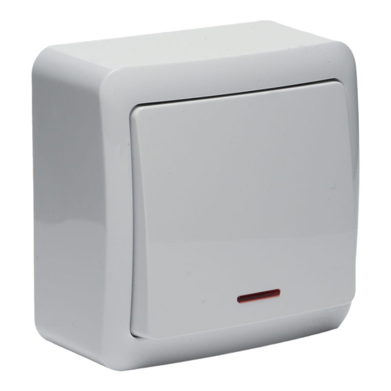 VIOLA Вимикач з підсвіткою білий (1/12шт/144шт)