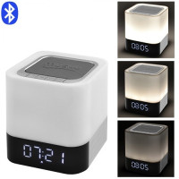 Портативна Bluetooth-колонка DY28, c функцією PowerBank, світильник (сенсорний), годинник, будильник