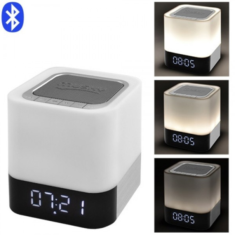 Портативна Bluetooth-колонка DY28, c функцією PowerBank, світильник (сенсорний), годинник, будильник