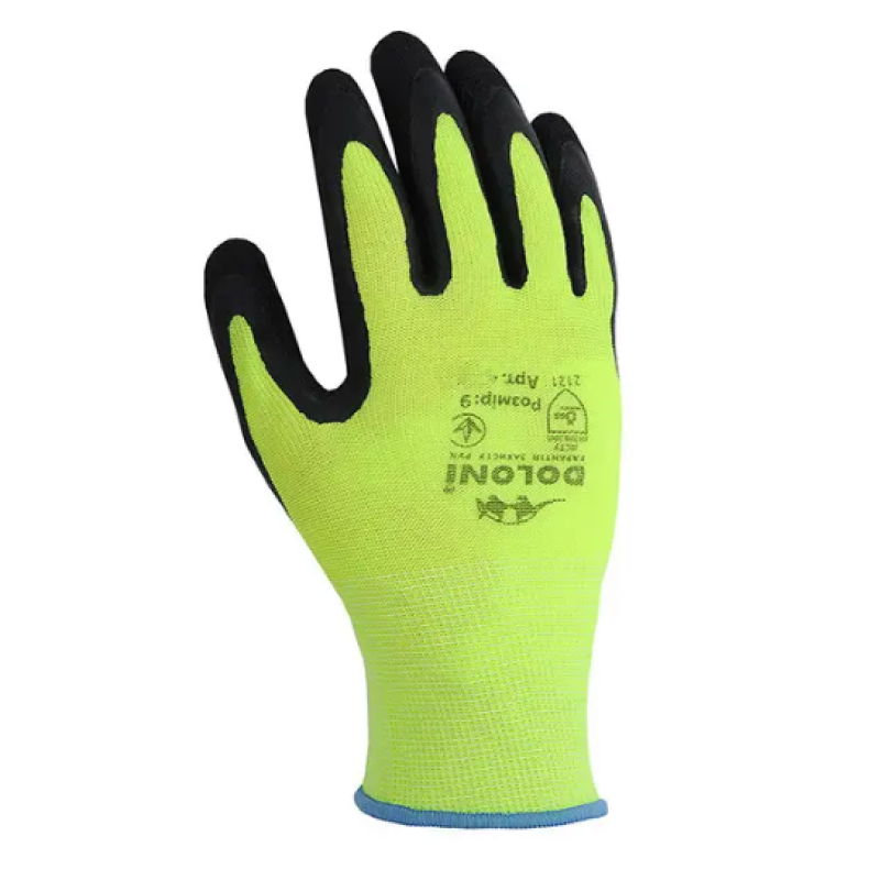 Рукавичка Дніпро Арт 4181 трикотаж, зелені, нейлон, в'язаний манжет, латекс, неповна облив р.10