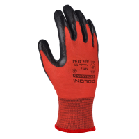 Перчатка Днепр Арт 4194 трикотажні, червоні, поліестер, манжет в'язаний, латекс, неповний облив чорний