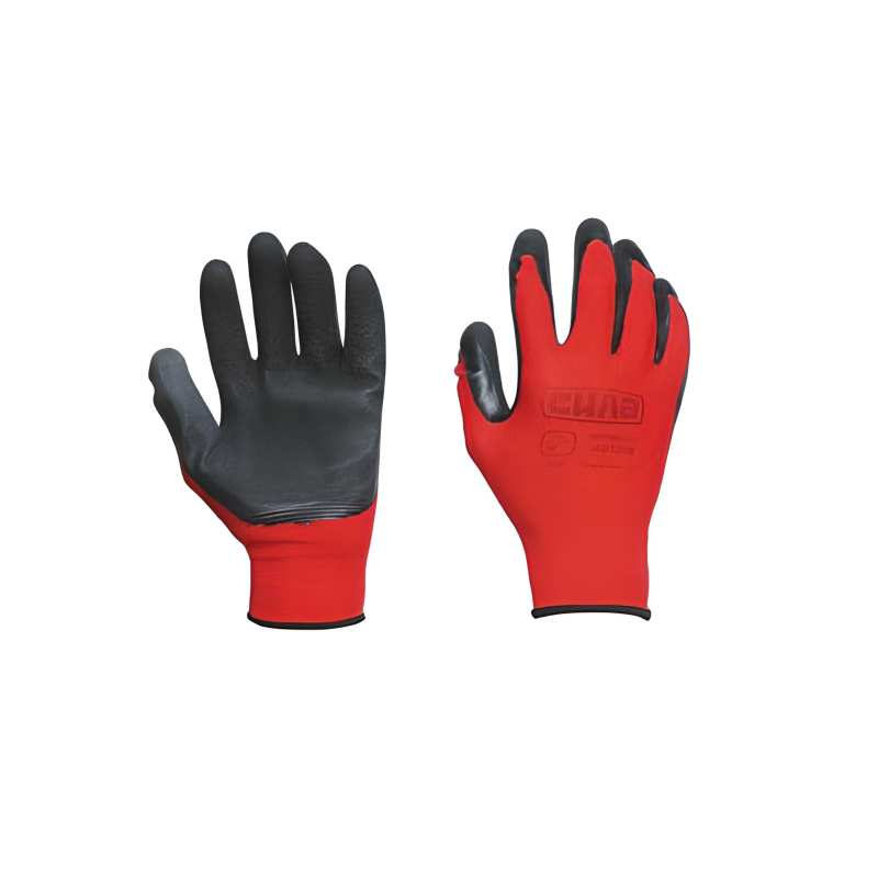 Перчатки з спіненим латексним покриттям р10 (червоний + чорний) (СИЛА - Інструмент)