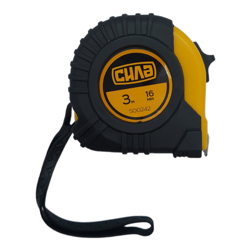 Рулетка обгумована Стандарт 3м * 16мм (СИЛА - Інструмент)