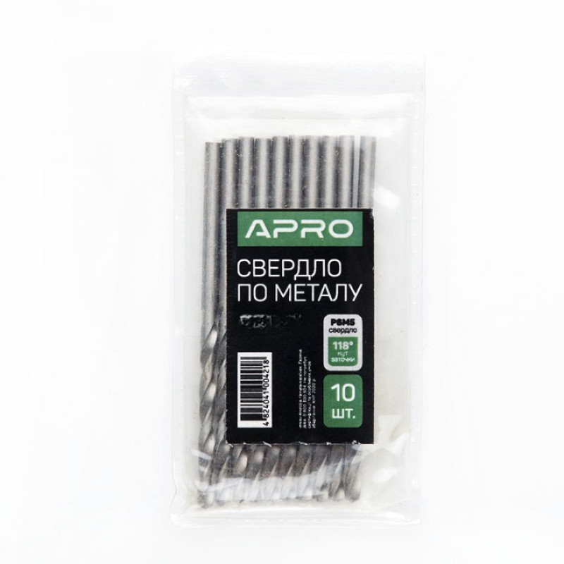 Свердло по металу P6M5 2,8мм Apro  (APRO)  10/