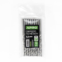 Сверло по металлу P6M5 3,3мм Apro (APRO) 10 /
